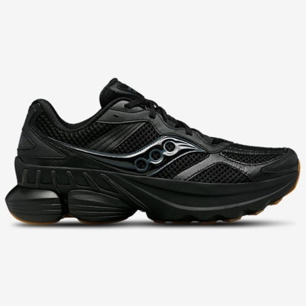 Saucony Grid NXT Men's Size 9 Womens 10.5 Triple Black Gum Running Shoes NEW